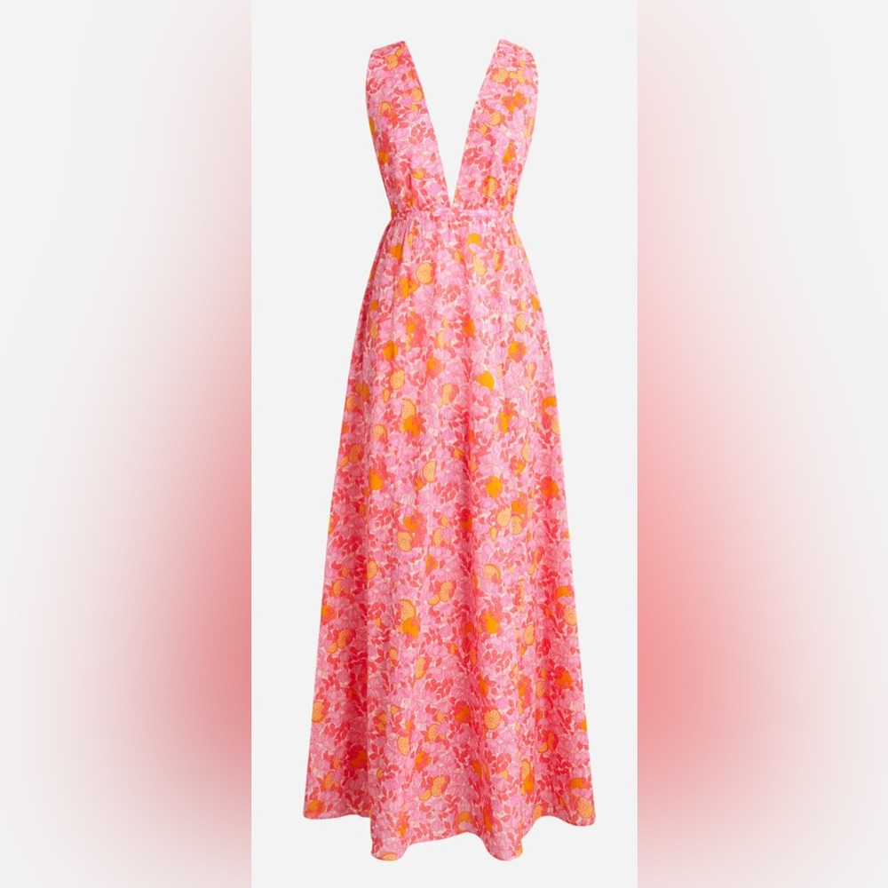 Plunge-neck beach dress by J Crew